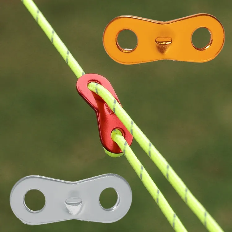 10pcs Outdoor Camping Aluminum Alloy Binocular Wind Rope Buckle Canopy Tent Pull Rope Stop Adjustment Piece, Color: Silver