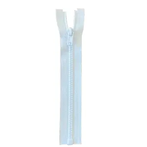 5 1/2" Plastic Chunky open End Zip - White