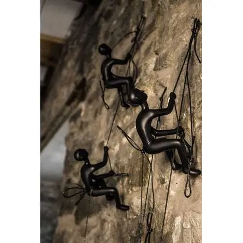 6" x 3" x 3" Resin Black 4 Pack Climbing Man