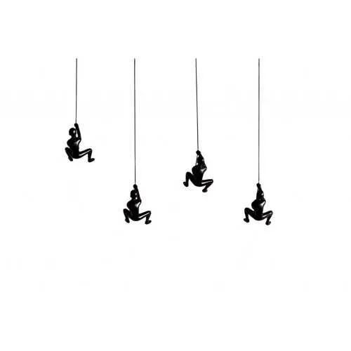 6" x 3" x 3" Resin Black 4 Pack Climbing Man