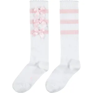 A DEE - Fran Bow Knee High Sock - White