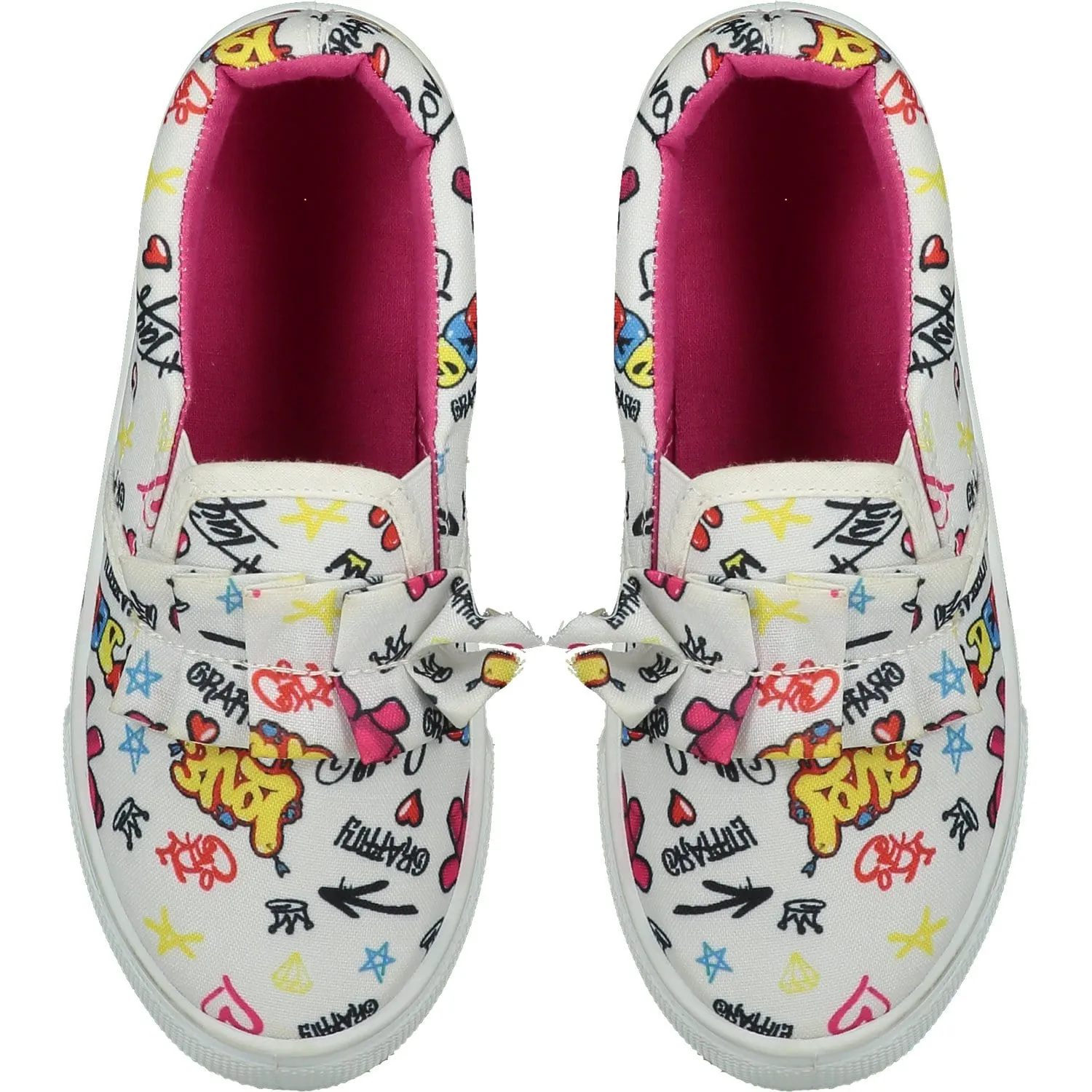 A DEE - Frilly Canvas Slip On Trainer - Lipstick Pink