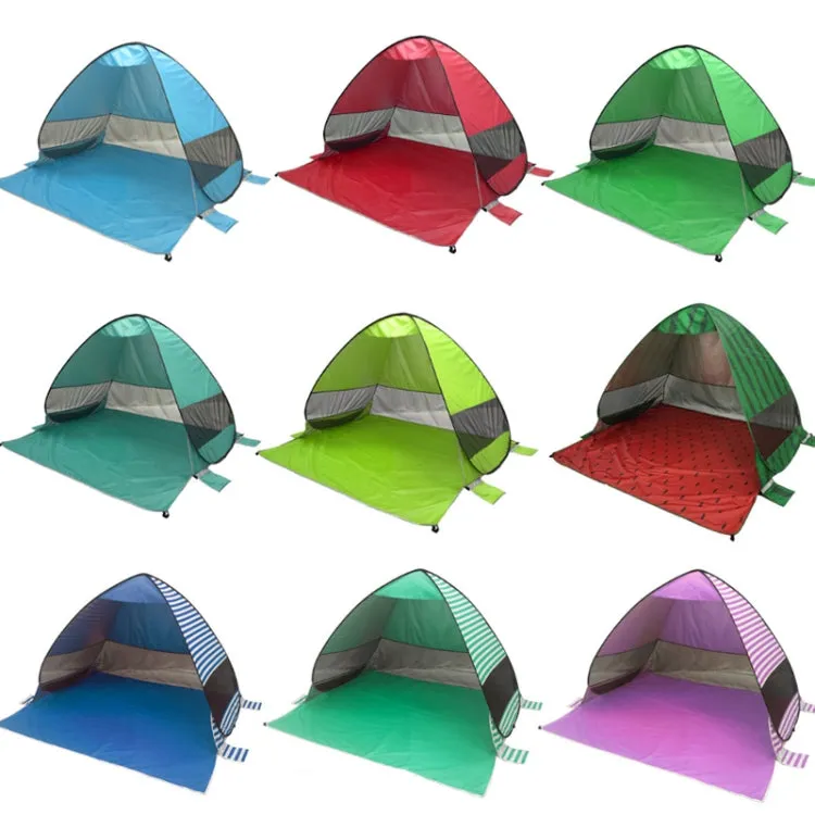 Automatic Instant Pop Up Tent Potable Beach Tent,Size:, Color: Orange Stripe