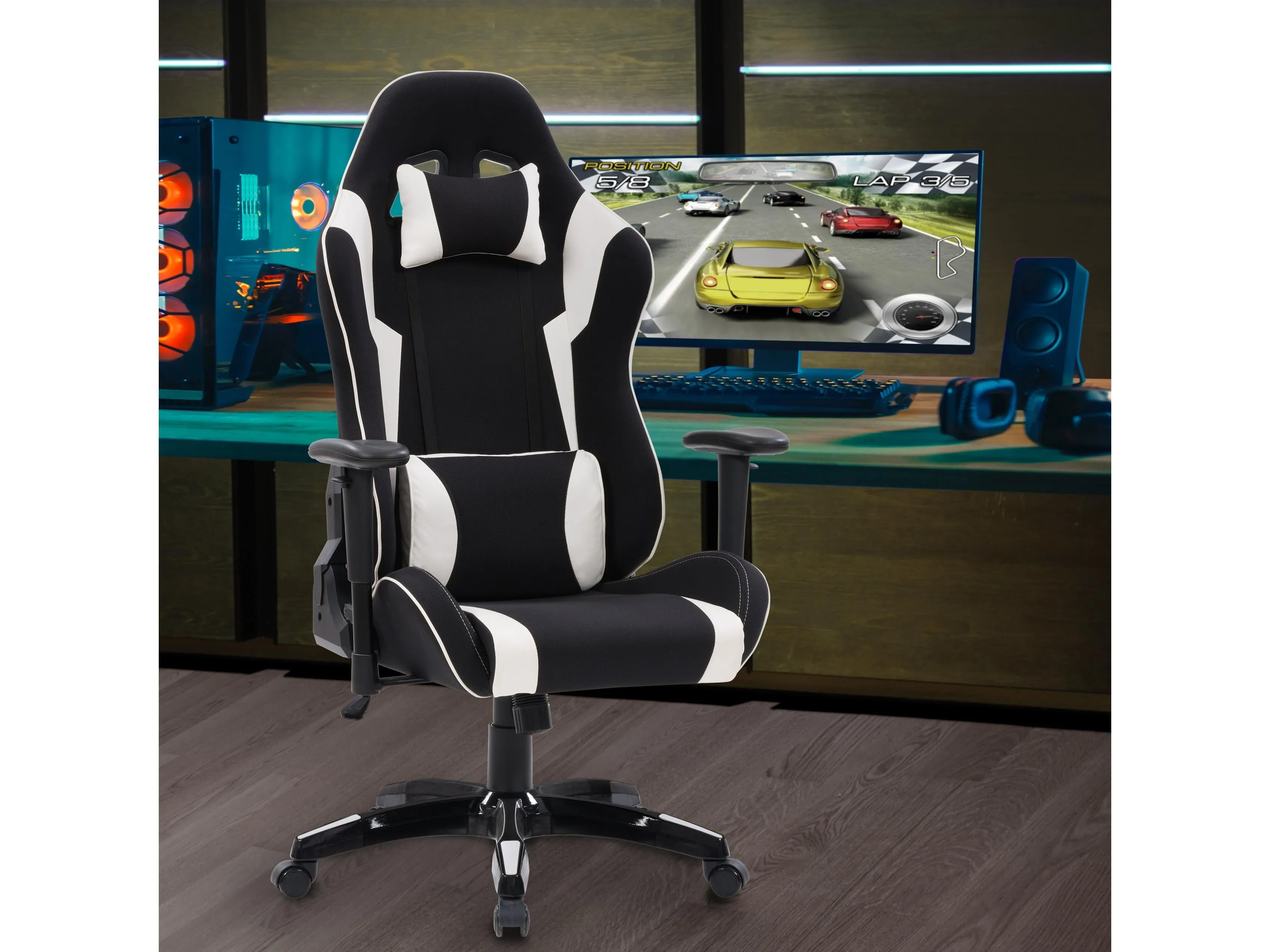 Black and White Gaming Office Chair