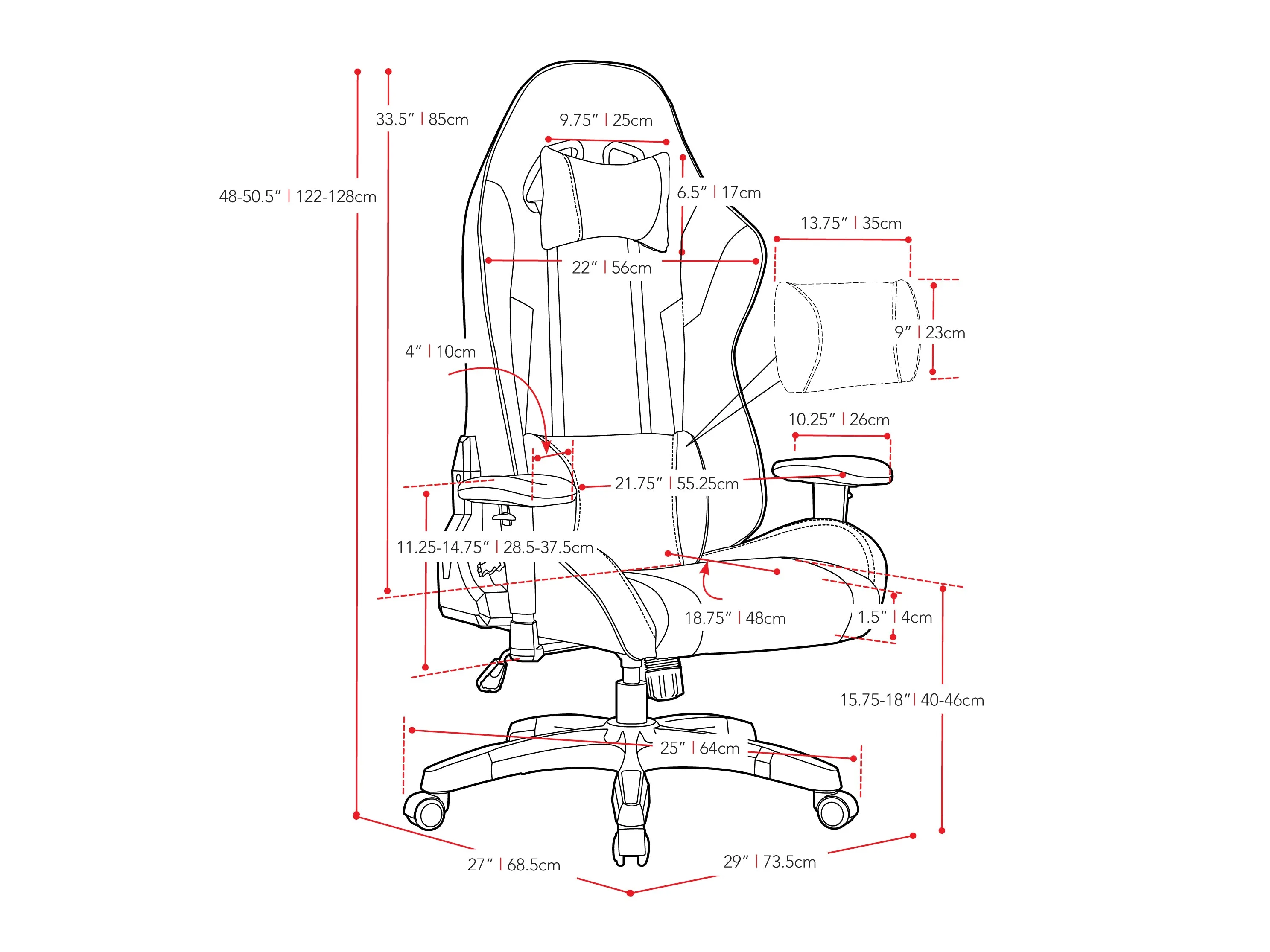 Black and White Gaming Office Chair