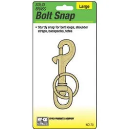 Bolt Snap With Split-Ring Key Chain, Solid Brass