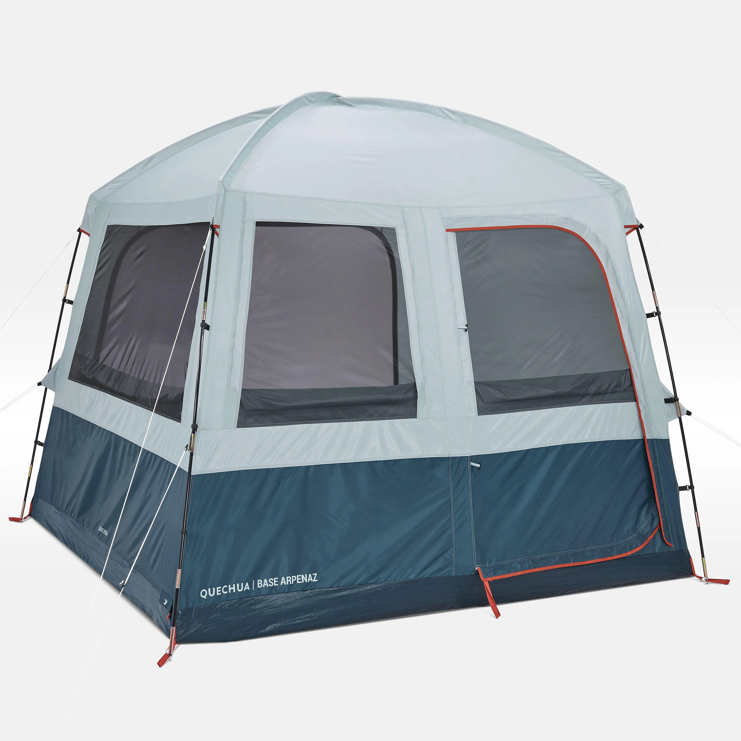 Camping tent Quechua Arpenaz Base 6-person, dark turquoise/gray green