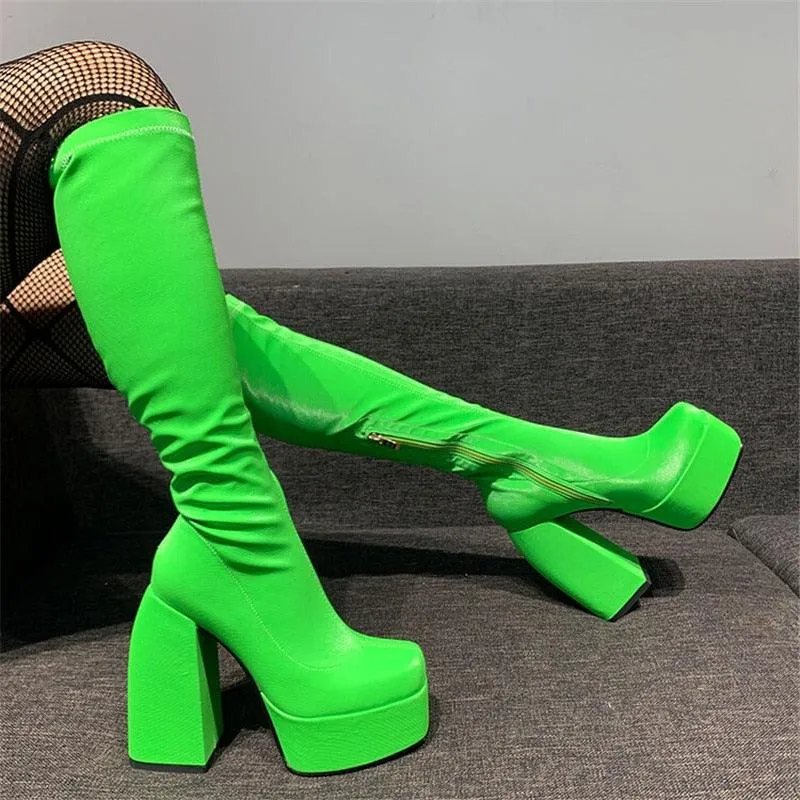 Candy Coated Chunky Platform Boots