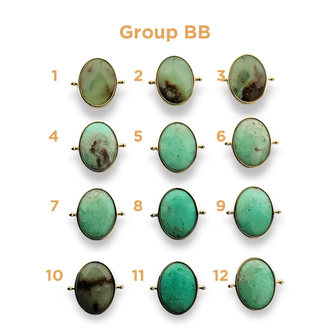 CHOOSE YOUR OWN Gold Chrysoprase Oval Crystal Element – Groups AA-GG