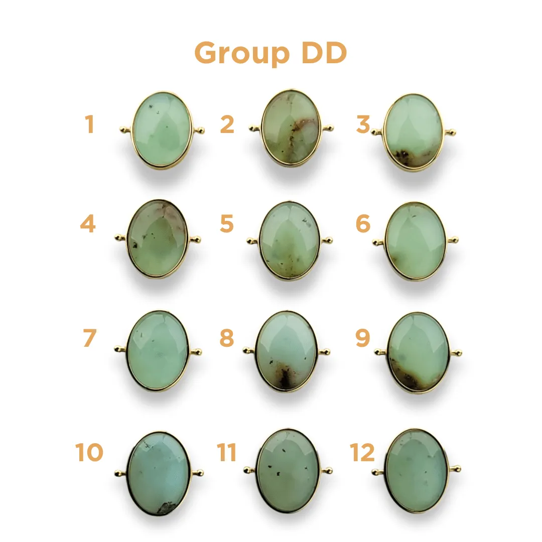 CHOOSE YOUR OWN Gold Chrysoprase Oval Crystal Element – Groups AA-GG