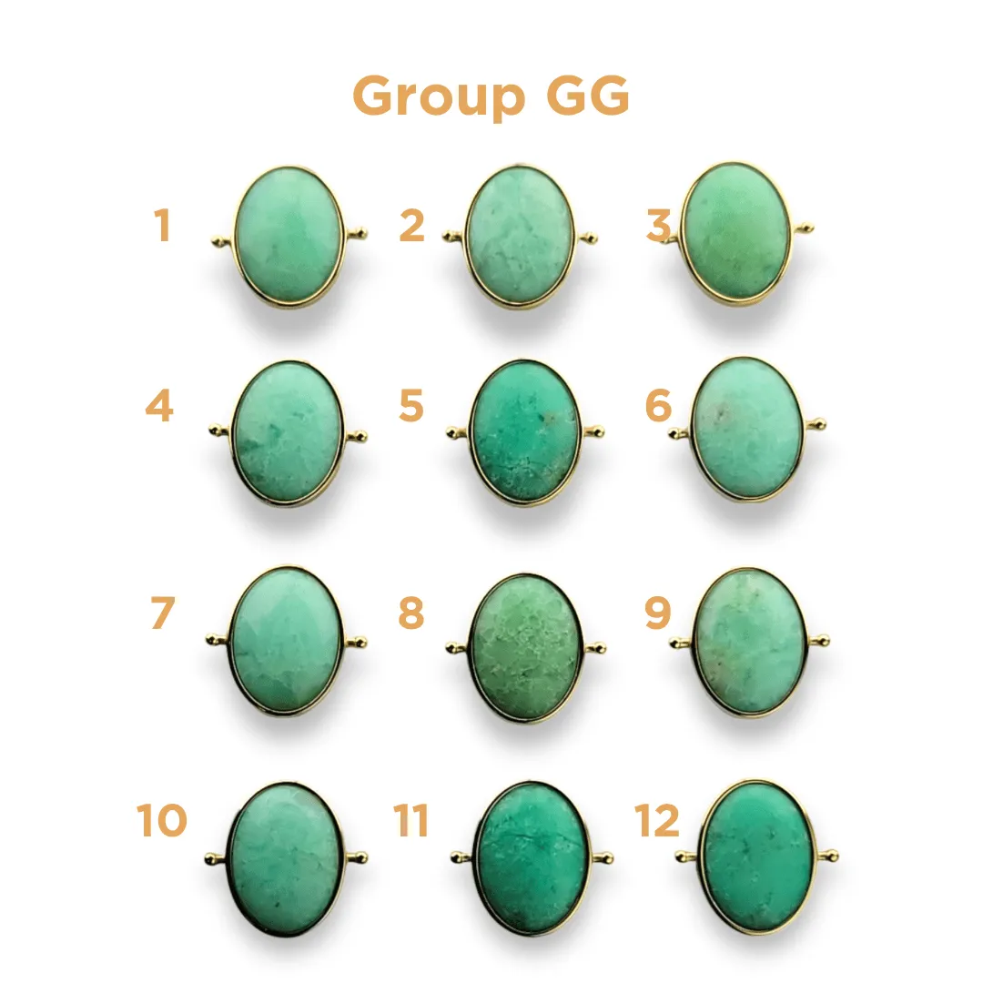 CHOOSE YOUR OWN Gold Chrysoprase Oval Crystal Element – Groups AA-GG