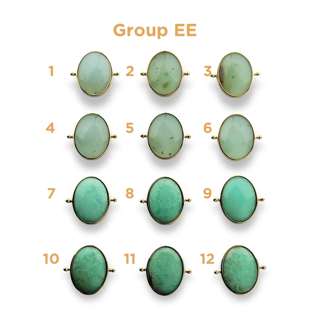 CHOOSE YOUR OWN Gold Chrysoprase Oval Crystal Element – Groups AA-GG