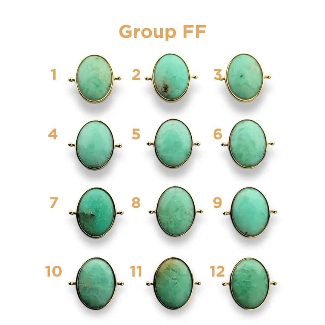 CHOOSE YOUR OWN Gold Chrysoprase Oval Crystal Element – Groups AA-GG