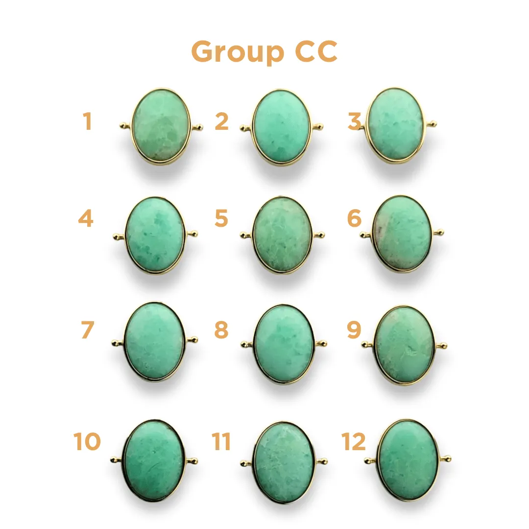 CHOOSE YOUR OWN Gold Chrysoprase Oval Crystal Element – Groups AA-GG