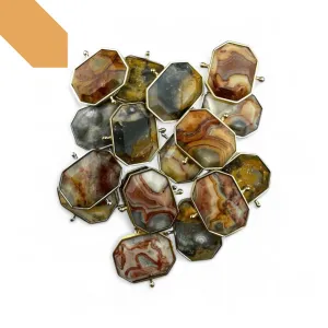 CHOOSE YOUR OWN Gold Crazy Jasper Octangle Crystal Element – Groups AA-EE