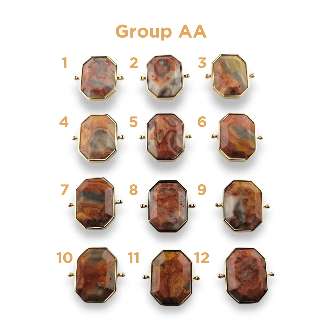 CHOOSE YOUR OWN Gold Crazy Jasper Octangle Crystal Element – Groups AA-EE