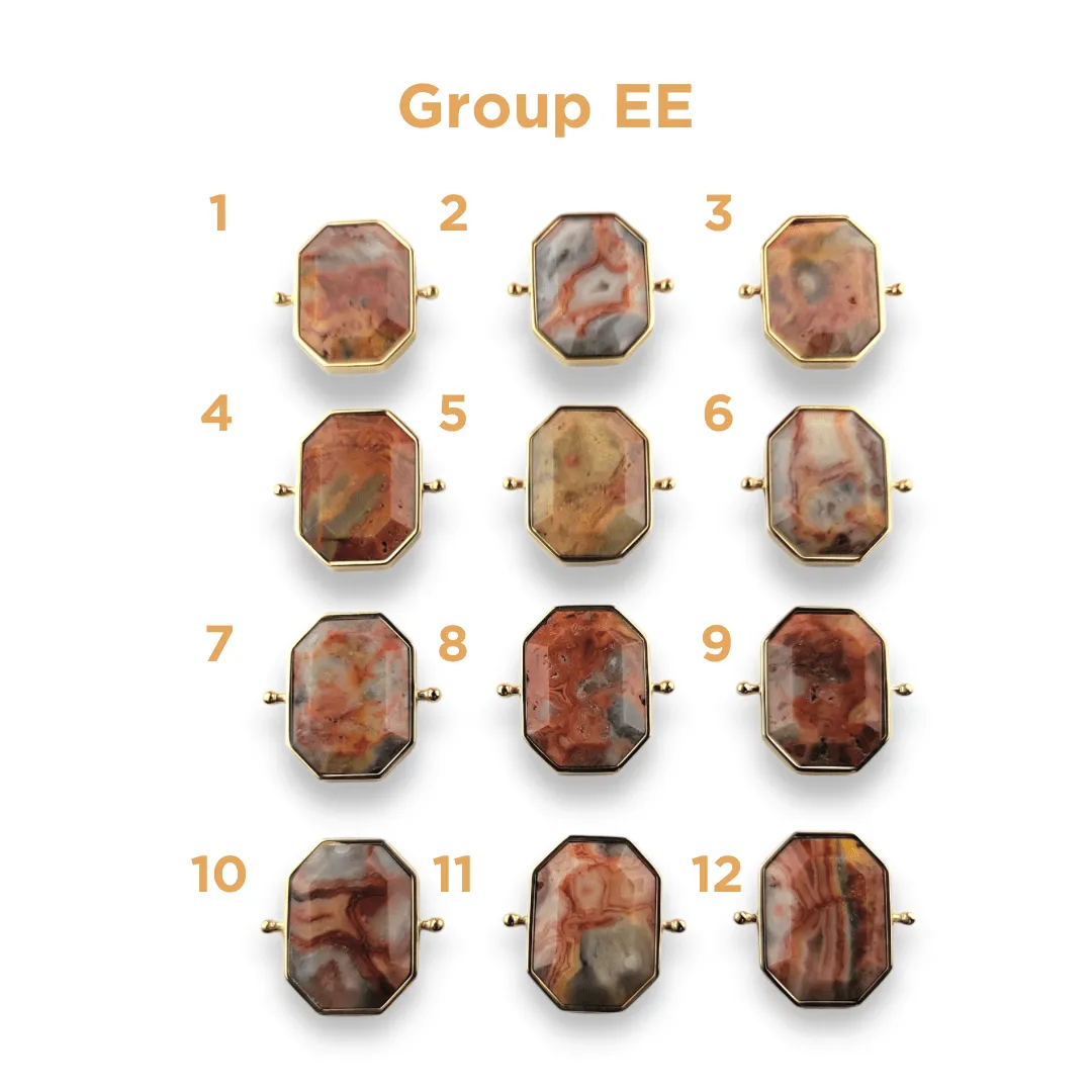 CHOOSE YOUR OWN Gold Crazy Jasper Octangle Crystal Element – Groups AA-EE