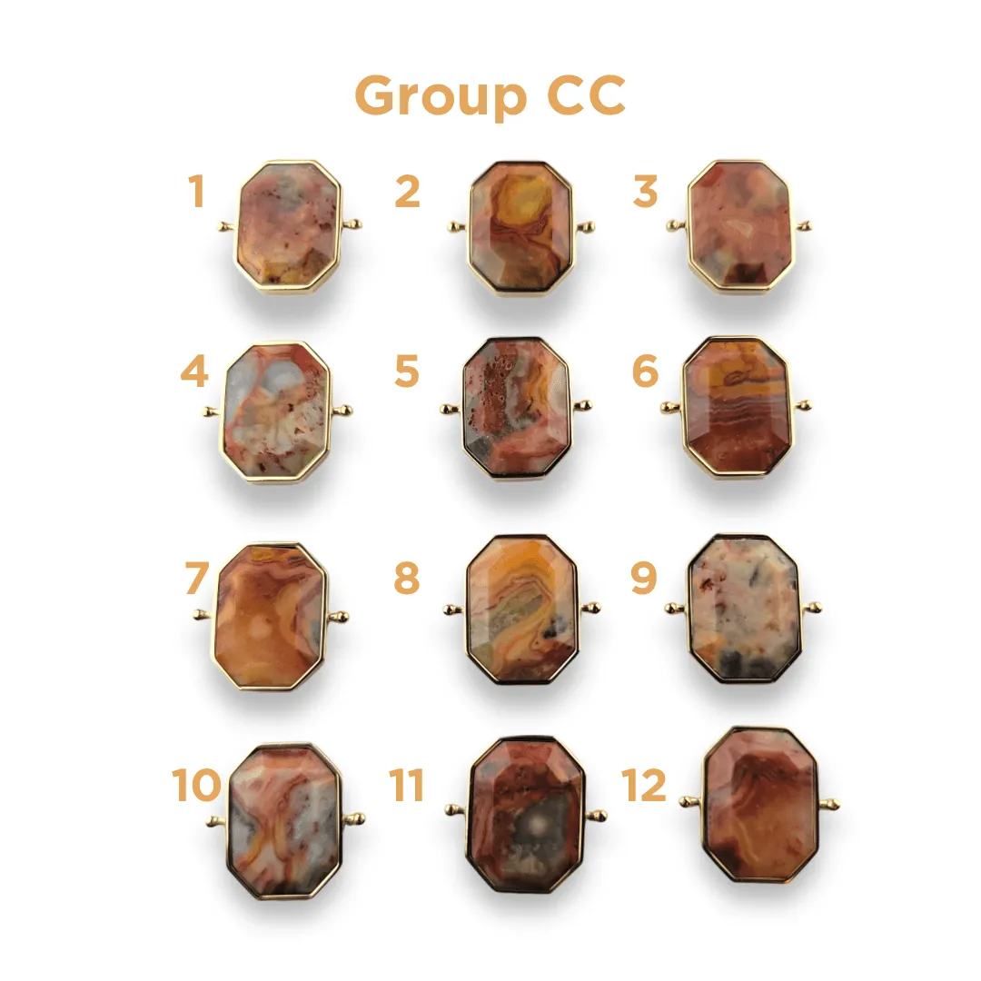 CHOOSE YOUR OWN Gold Crazy Jasper Octangle Crystal Element – Groups AA-EE