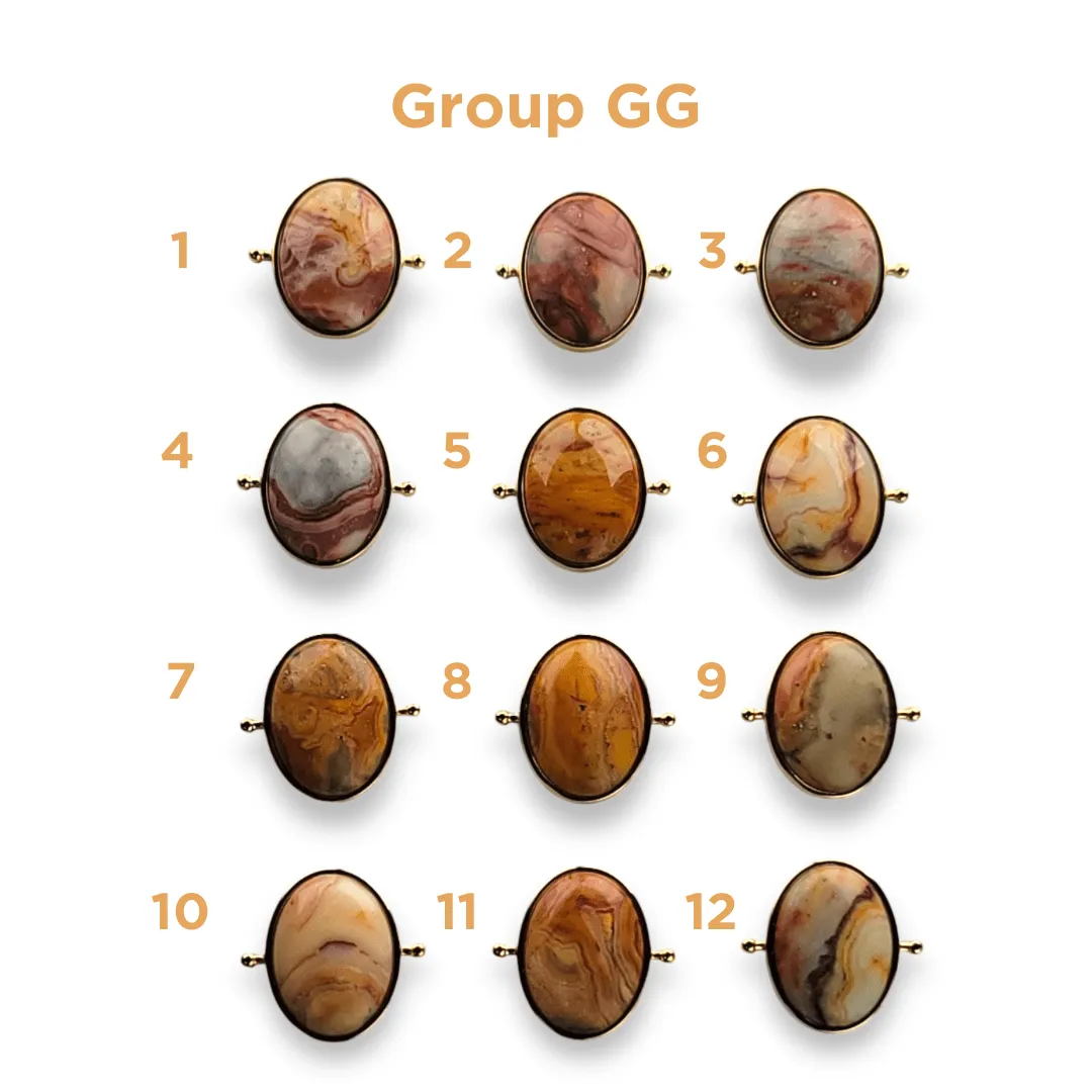 CHOOSE YOUR OWN Gold Crazy Jasper Oval Crystal Element – Groups AA-HH