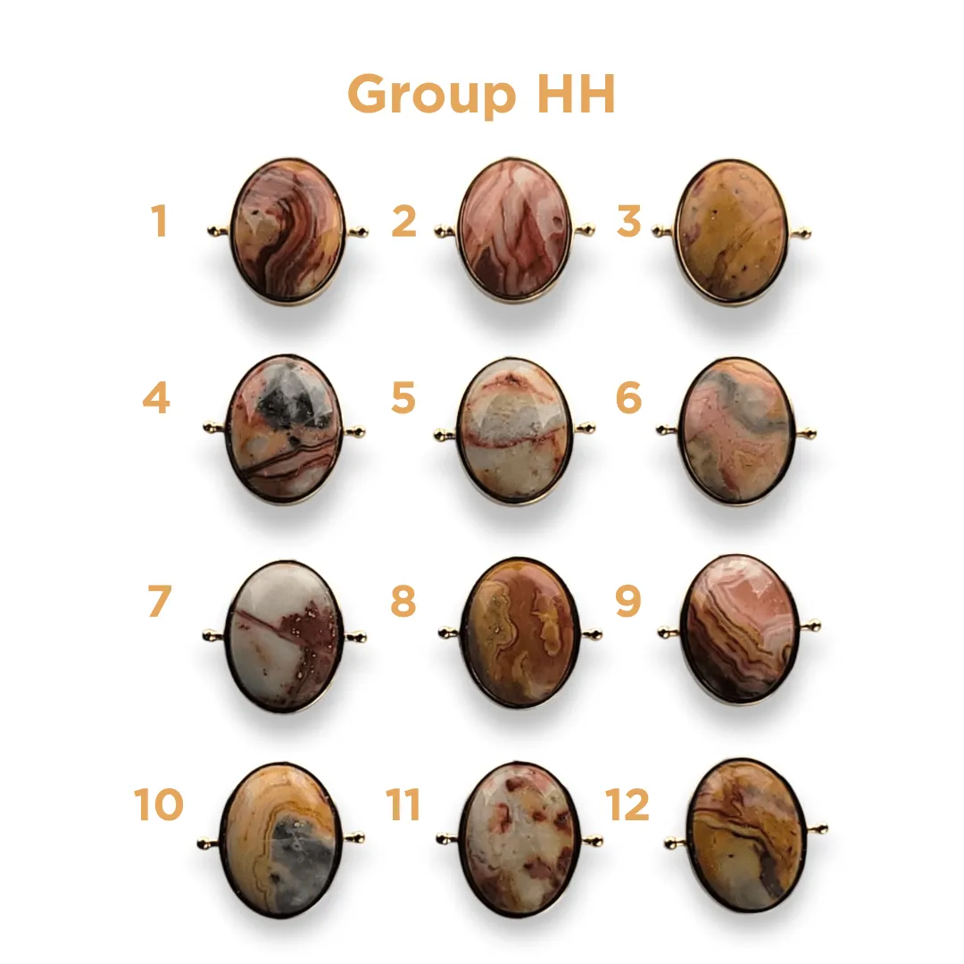 CHOOSE YOUR OWN Gold Crazy Jasper Oval Crystal Element – Groups AA-HH