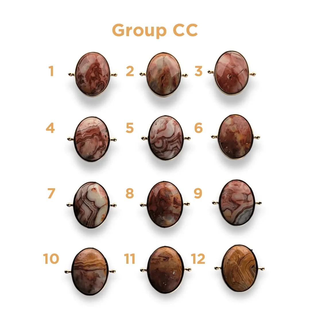 CHOOSE YOUR OWN Gold Crazy Jasper Oval Crystal Element – Groups AA-HH