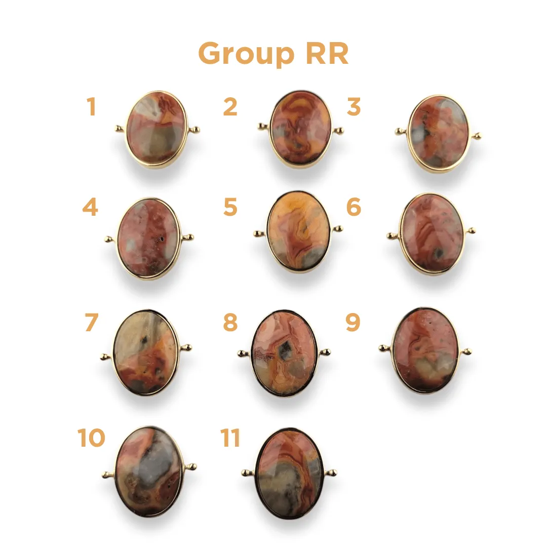 CHOOSE YOUR OWN Gold Crazy Jasper Oval Crystal Element – Groups KK-RR