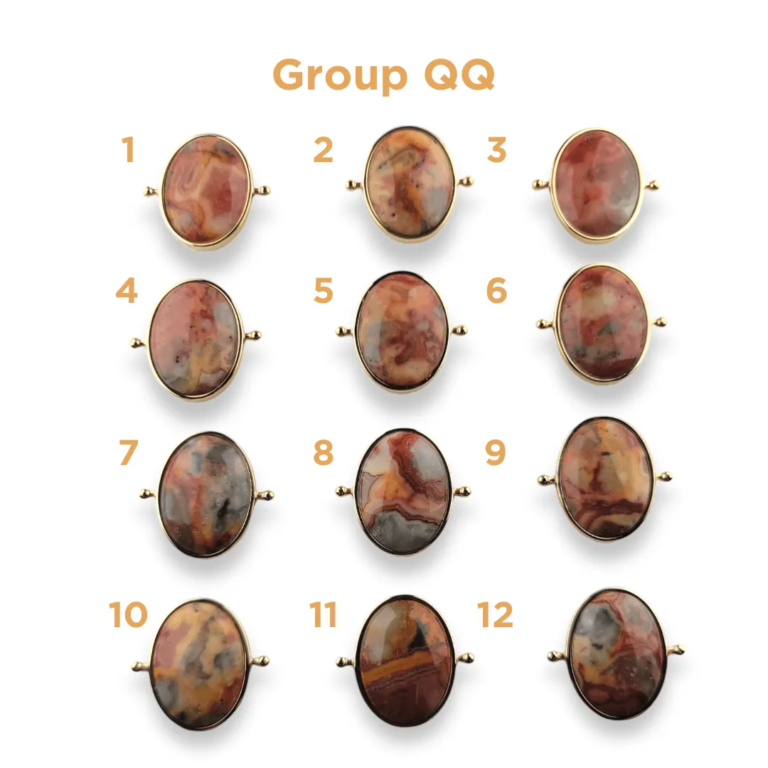 CHOOSE YOUR OWN Gold Crazy Jasper Oval Crystal Element – Groups KK-RR