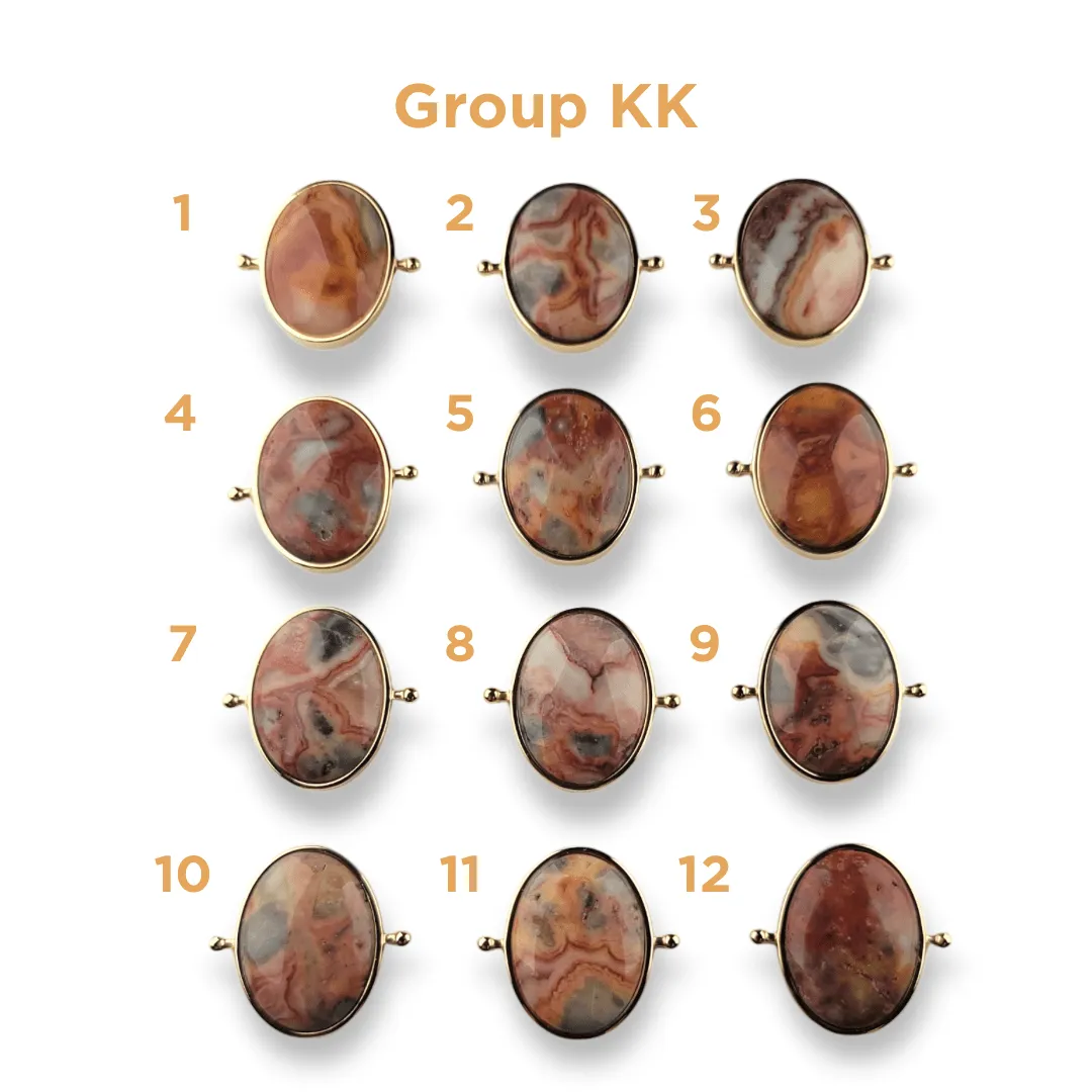 CHOOSE YOUR OWN Gold Crazy Jasper Oval Crystal Element – Groups KK-RR