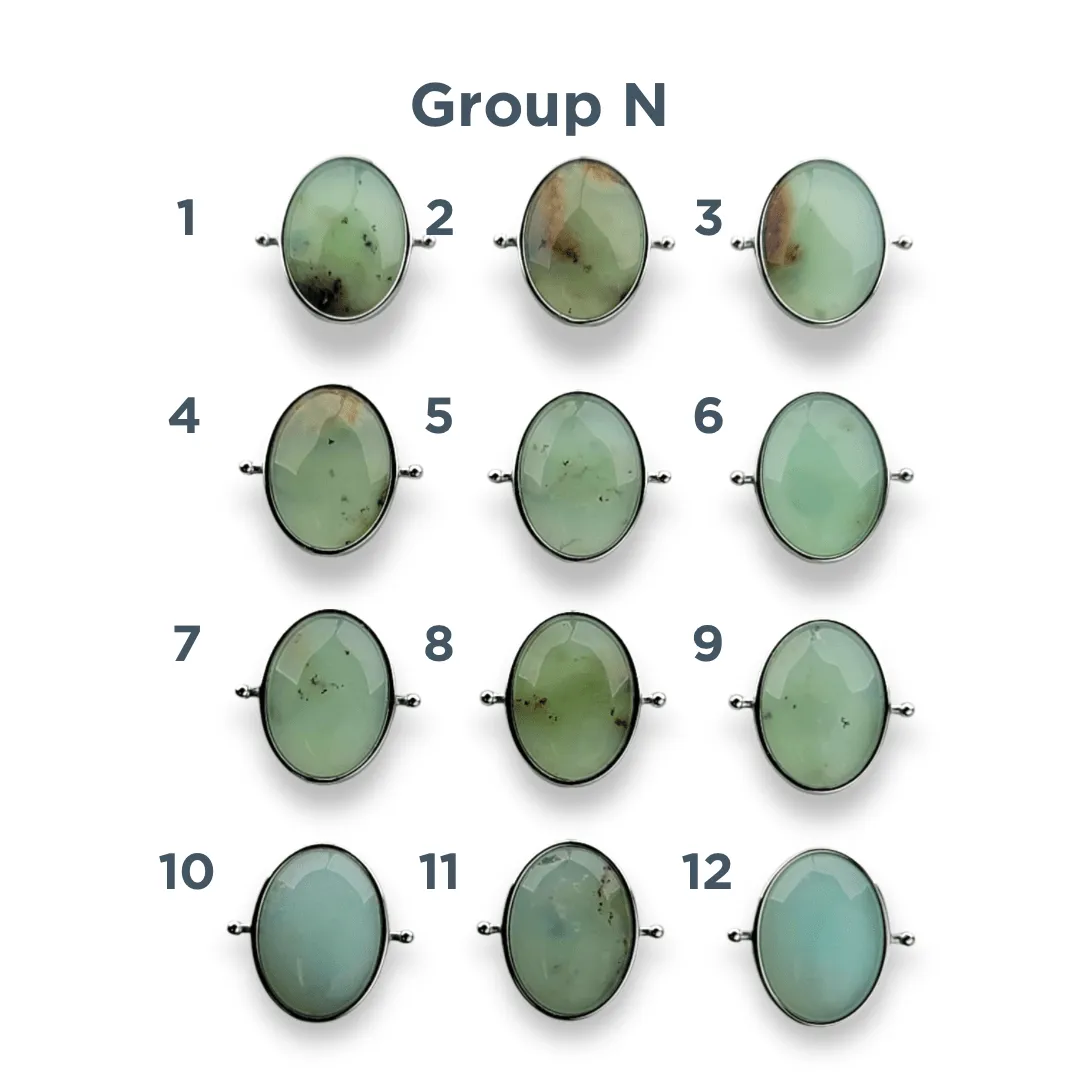 CHOOSE YOUR OWN Silver Chrysoprase Oval Crystal Element – Groups I-O