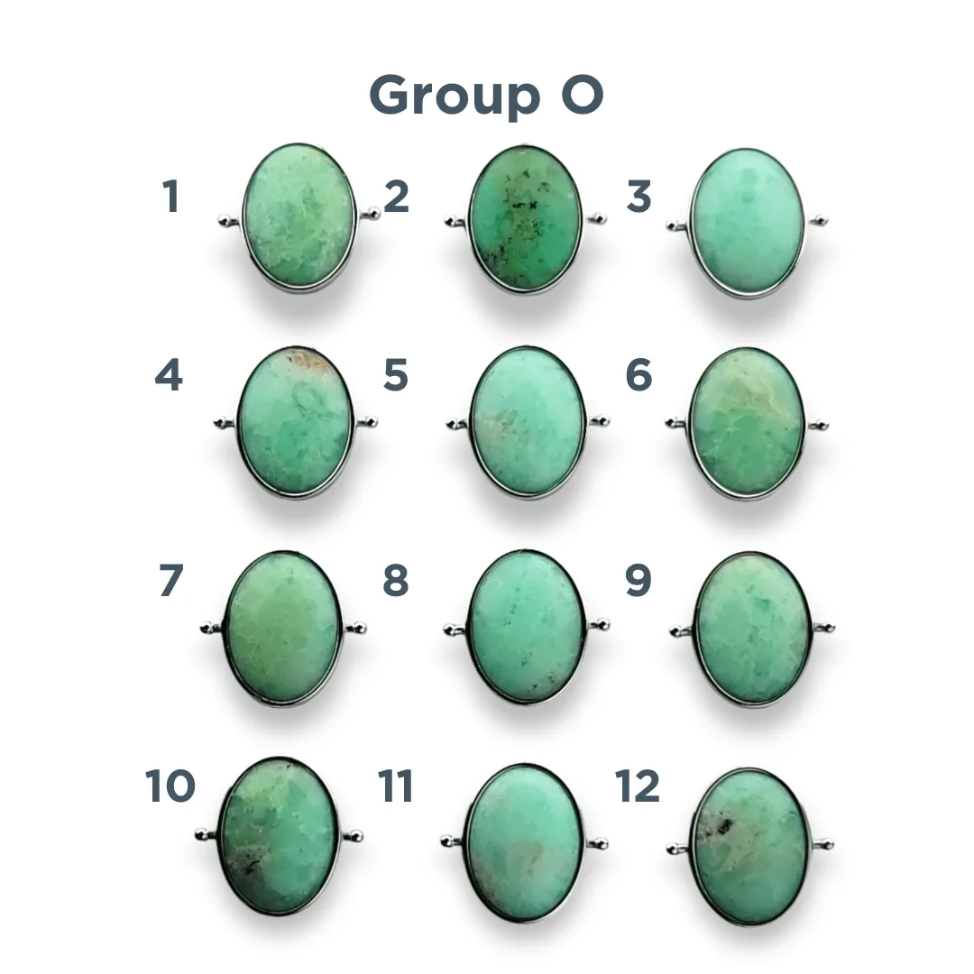 CHOOSE YOUR OWN Silver Chrysoprase Oval Crystal Element – Groups I-O