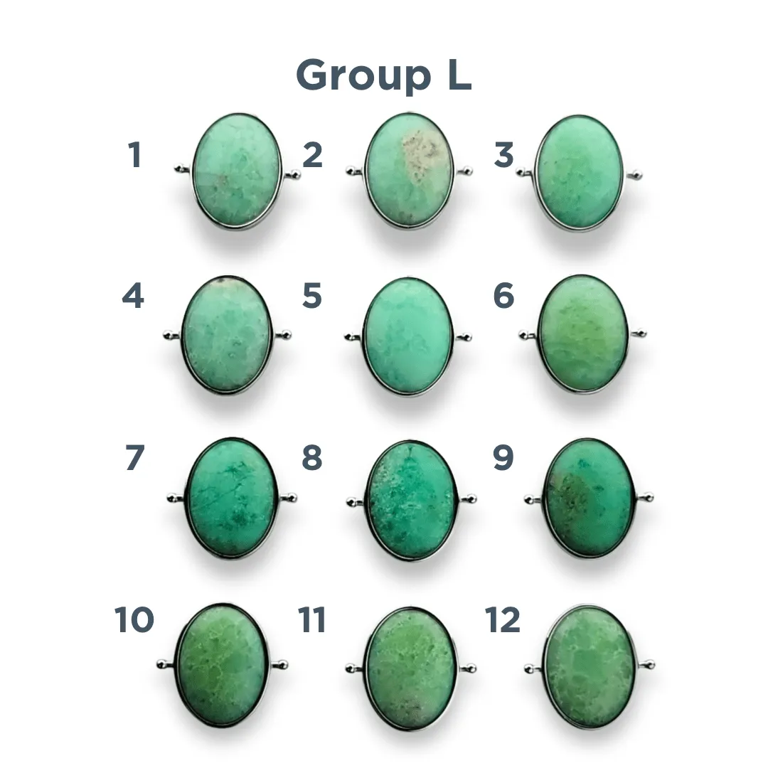 CHOOSE YOUR OWN Silver Chrysoprase Oval Crystal Element – Groups I-O