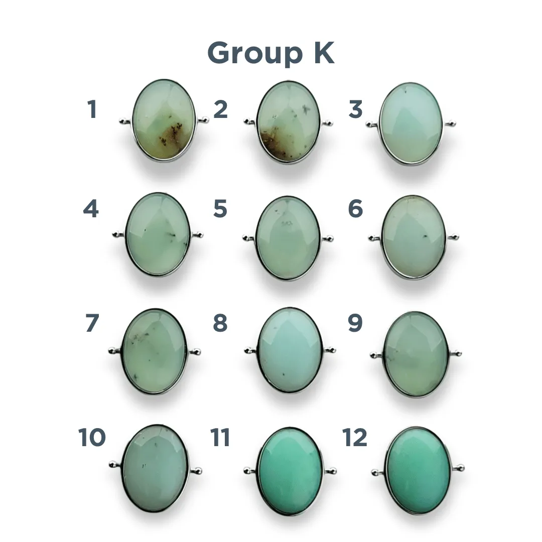 CHOOSE YOUR OWN Silver Chrysoprase Oval Crystal Element – Groups I-O