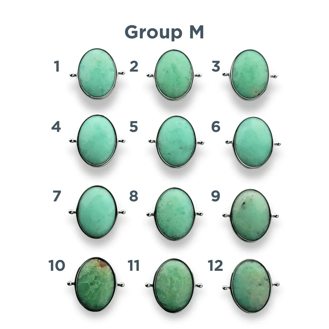 CHOOSE YOUR OWN Silver Chrysoprase Oval Crystal Element – Groups I-O