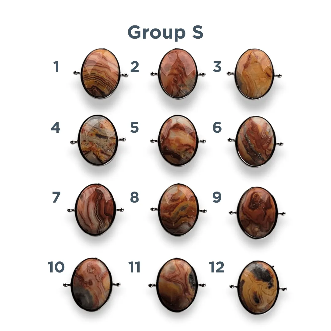 CHOOSE YOUR OWN Silver Crazy Jasper Oval Crystal Element – Groups P-T