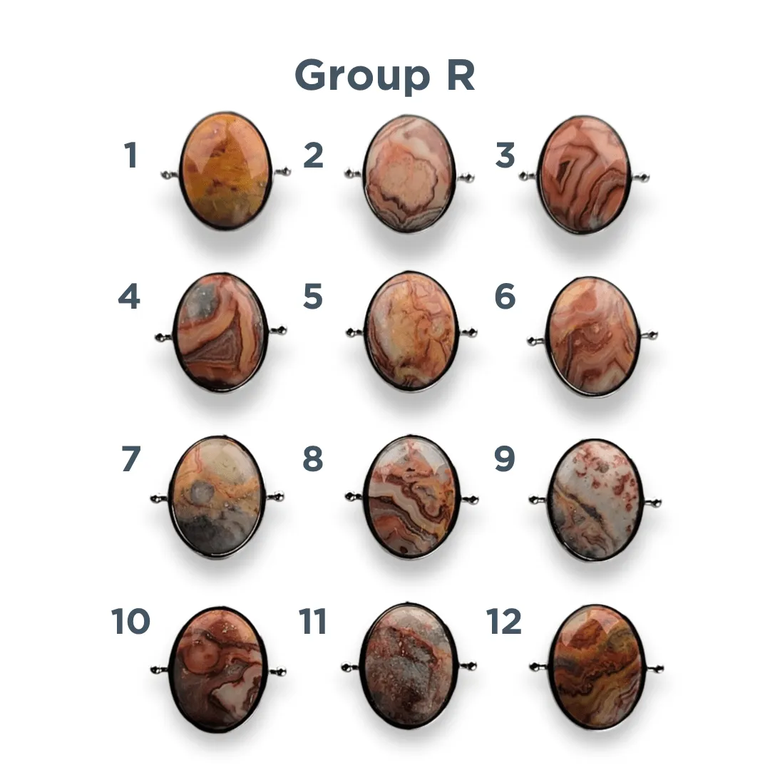 CHOOSE YOUR OWN Silver Crazy Jasper Oval Crystal Element – Groups P-T