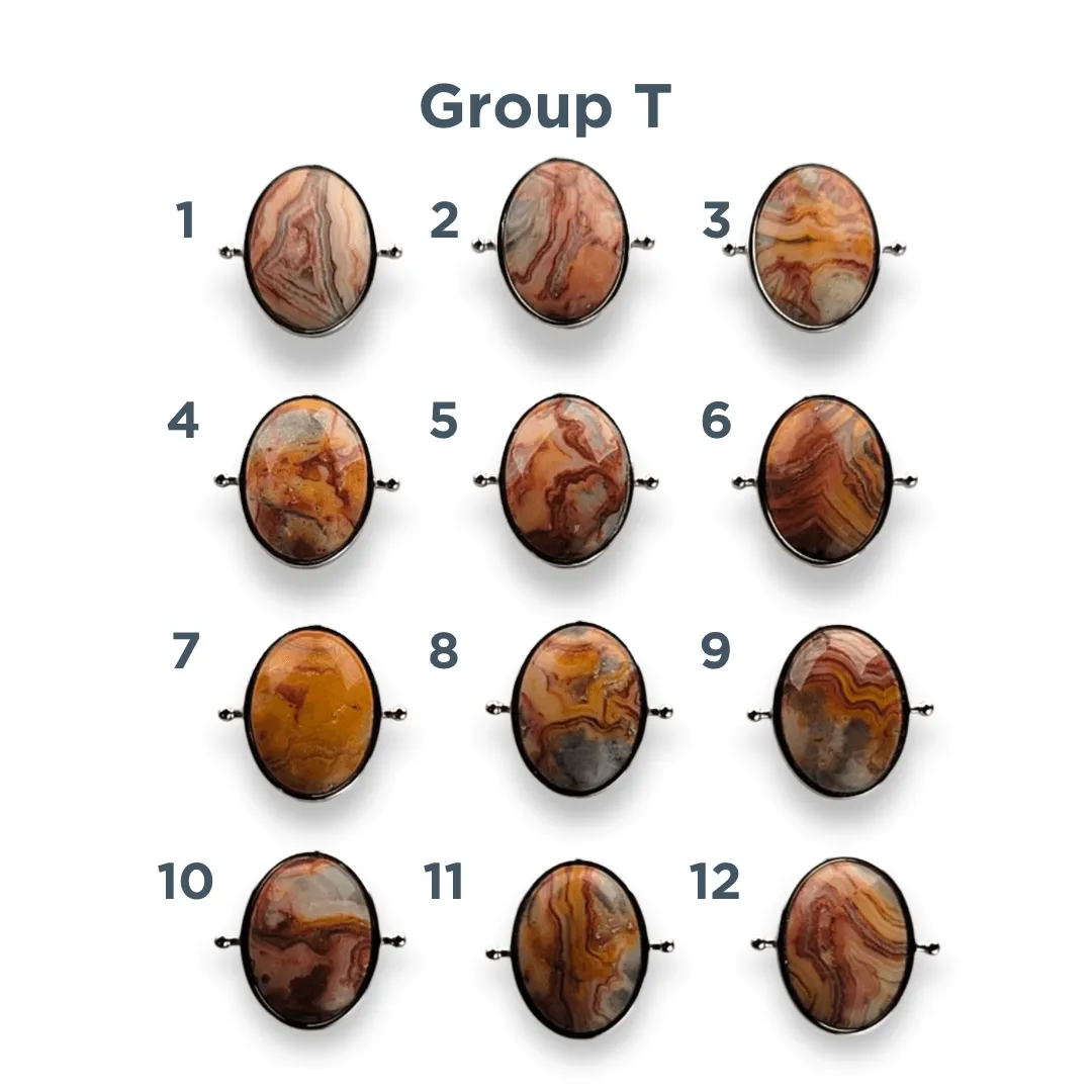 CHOOSE YOUR OWN Silver Crazy Jasper Oval Crystal Element – Groups P-T