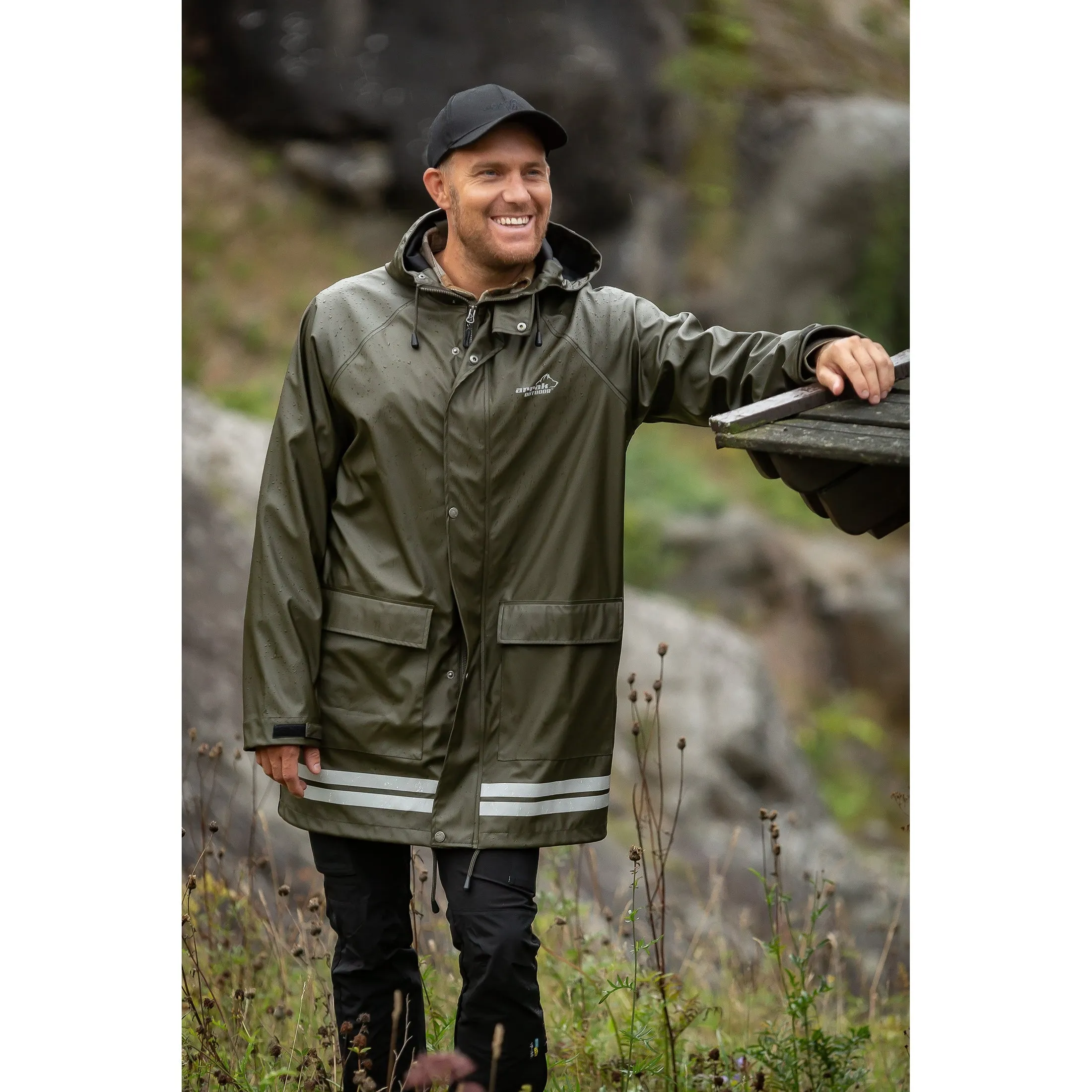 Classic Unisex Rain Coat (Olive)