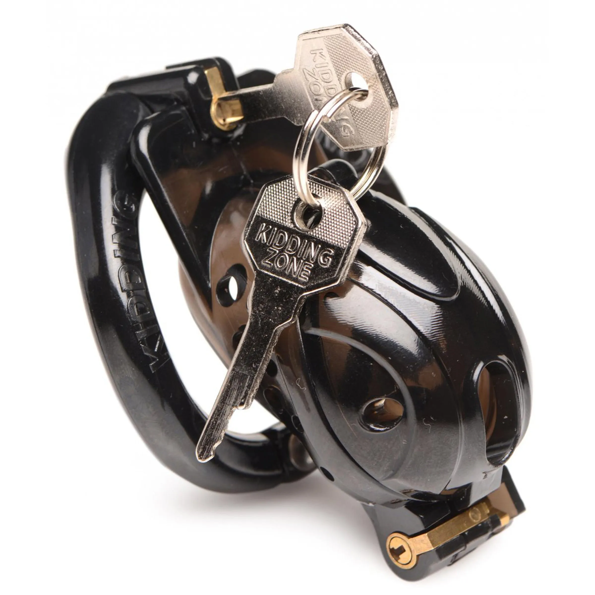 Double Lockdown Locking Customizable Chastity Cage - Black