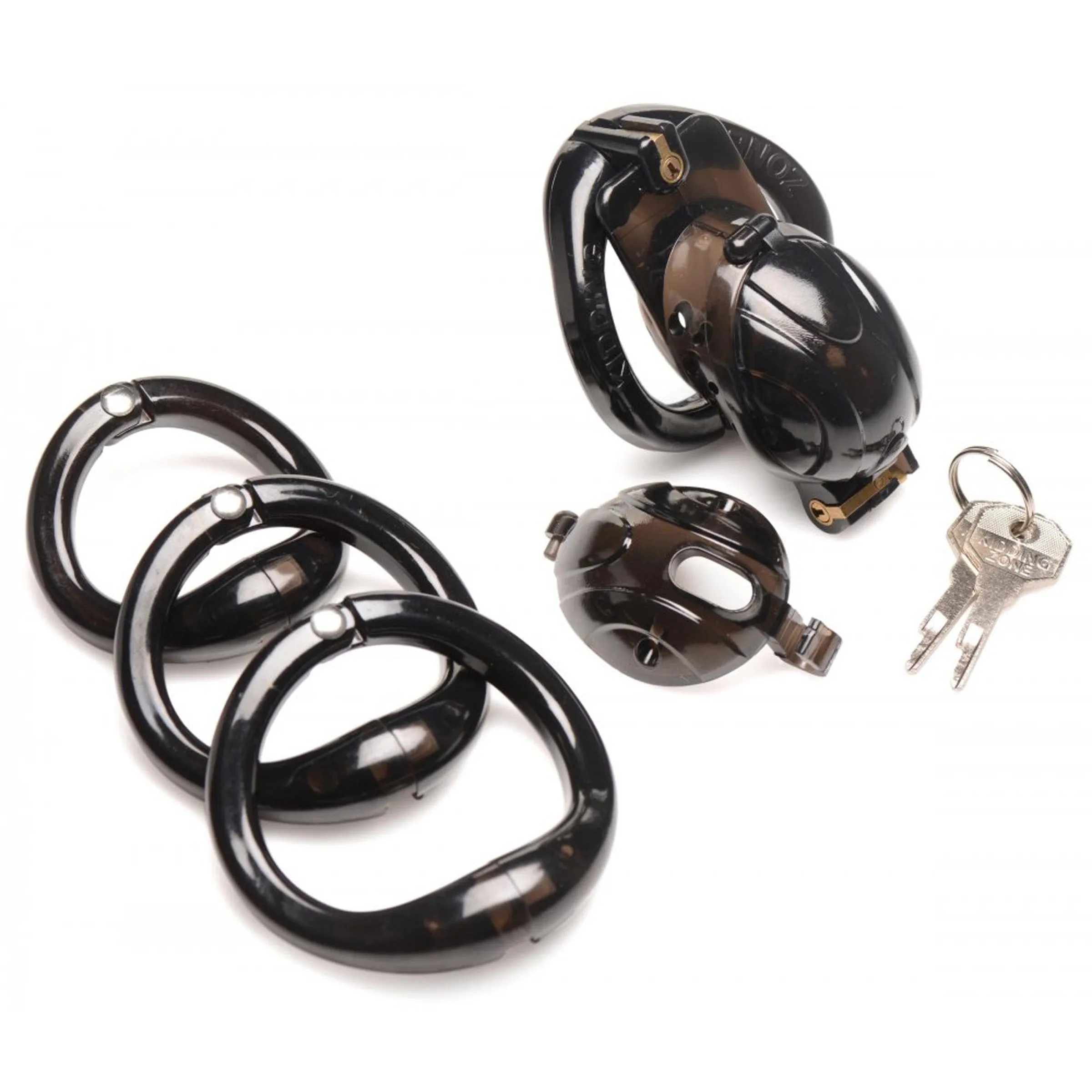 Double Lockdown Locking Customizable Chastity Cage - Black