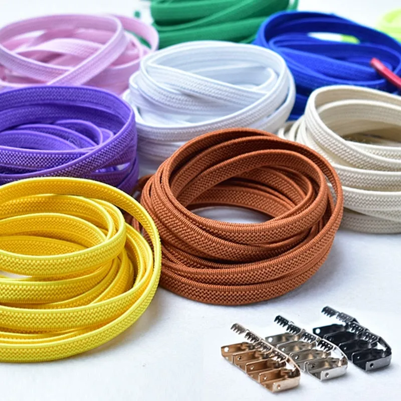 Elastic Shoelaces No Tie Shoe laces Outdoor Leisure Sneakers Quick Safety Flat Shoe lace Kids And Adult Unisex Lazy laces 1 Pair