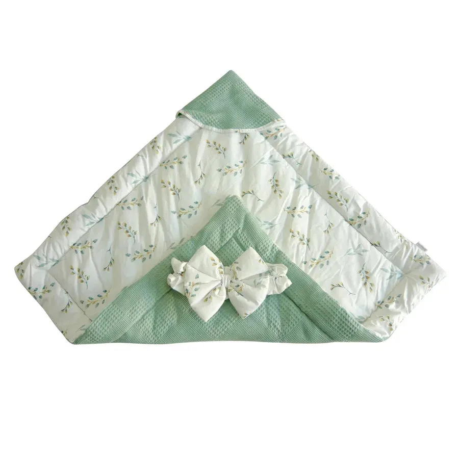 Elmalella Orchid Newborn Cocoon/ Hat (Seafoam)