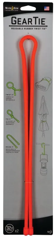 Gear Tie GT32-2PK-31 Twist Tie, Rubber, Bright Orange :CD 2: QUANTITY: 1