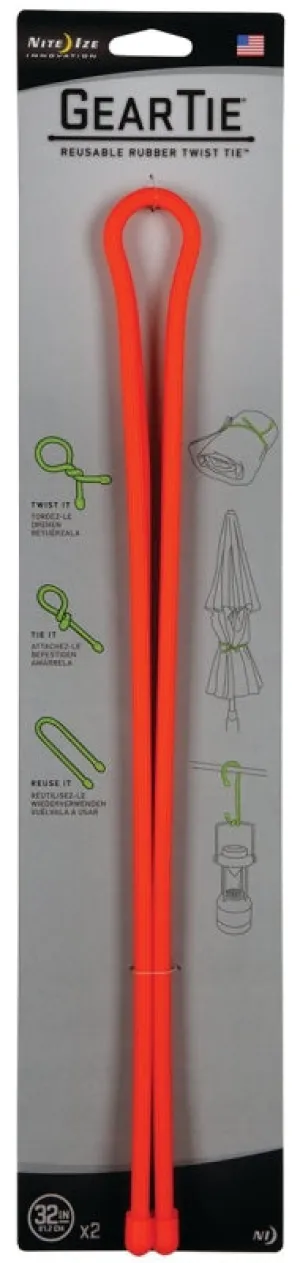 Gear Tie GT32-2PK-31 Twist Tie, Rubber, Bright Orange :CD 2: QUANTITY: 1