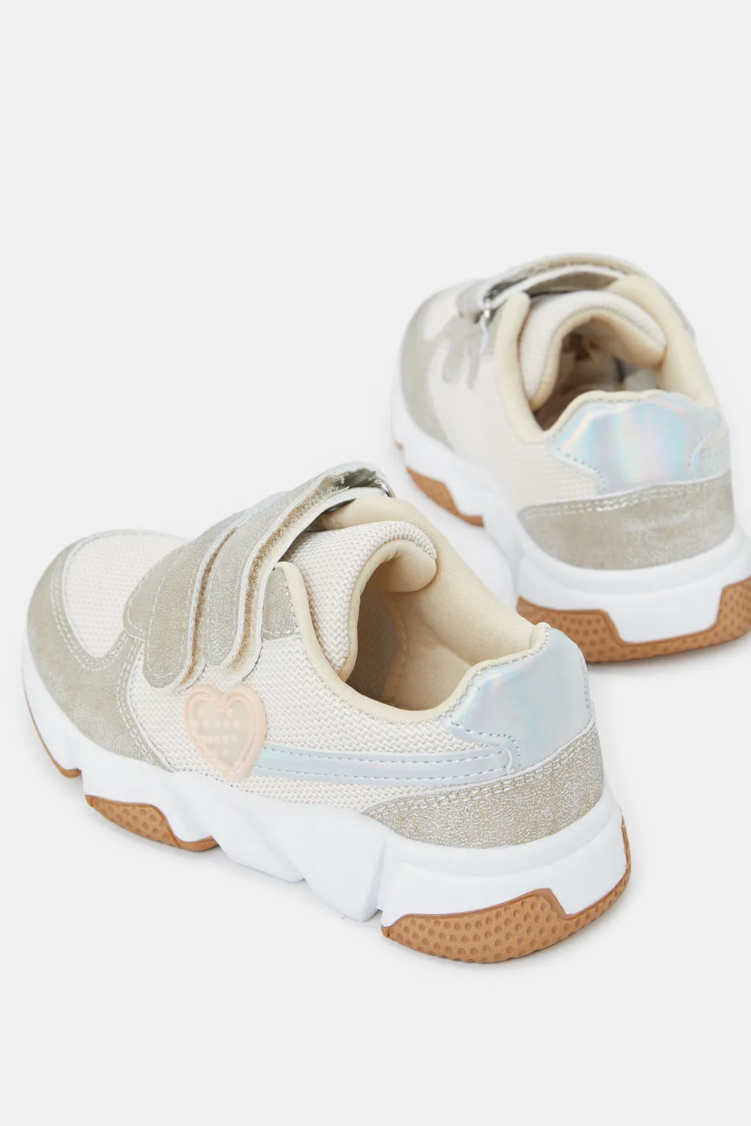 Girls Gold Velcro Slim-Runner