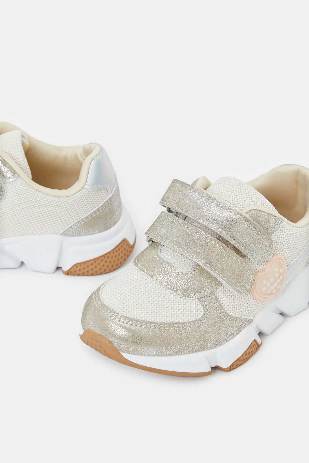 Girls Gold Velcro Slim-Runner