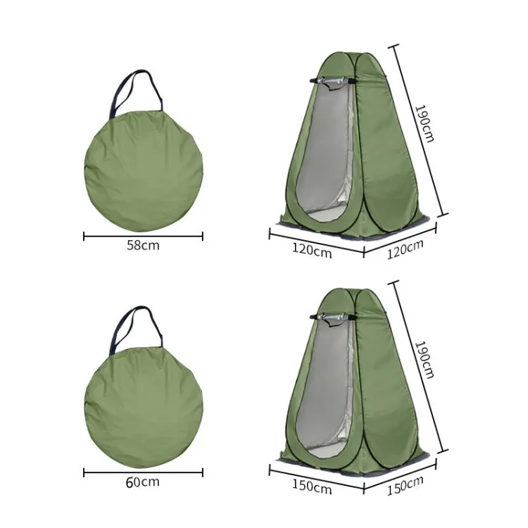 Outdoor Camping Toilet Changing Tent Automatic Shower Bathing Tent, Style: Single Person(Oily Green)