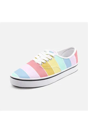 Pastel Rainbow Unisex Canvas Shoes