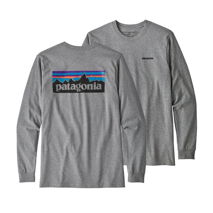 Patagonia Men's LS P-6 Logo Responsibili-Tee/Gravel Heather