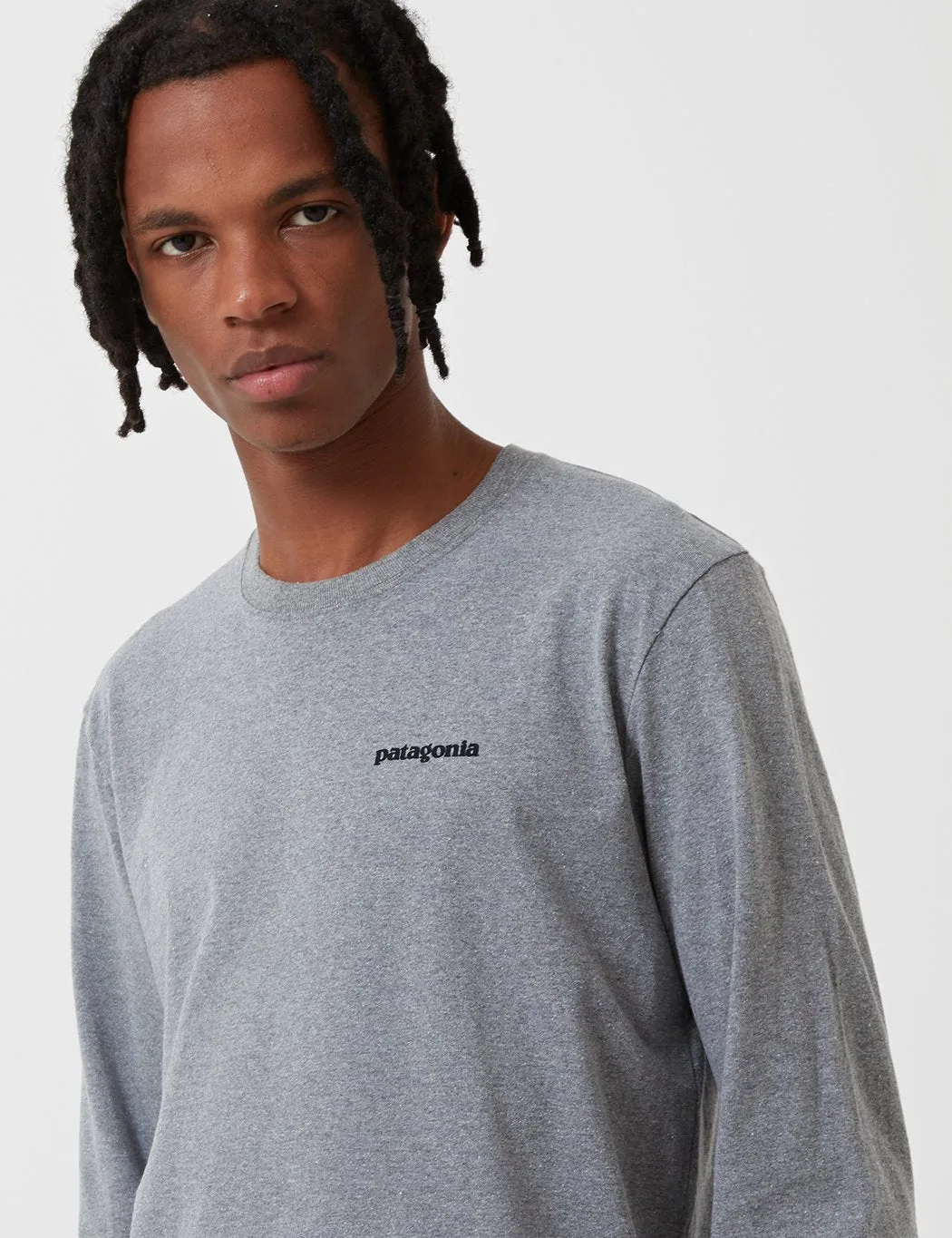 Patagonia P-6 Logo Responsibili-Tee Long Sleeved T-Shirt - Gravel Grey Heather