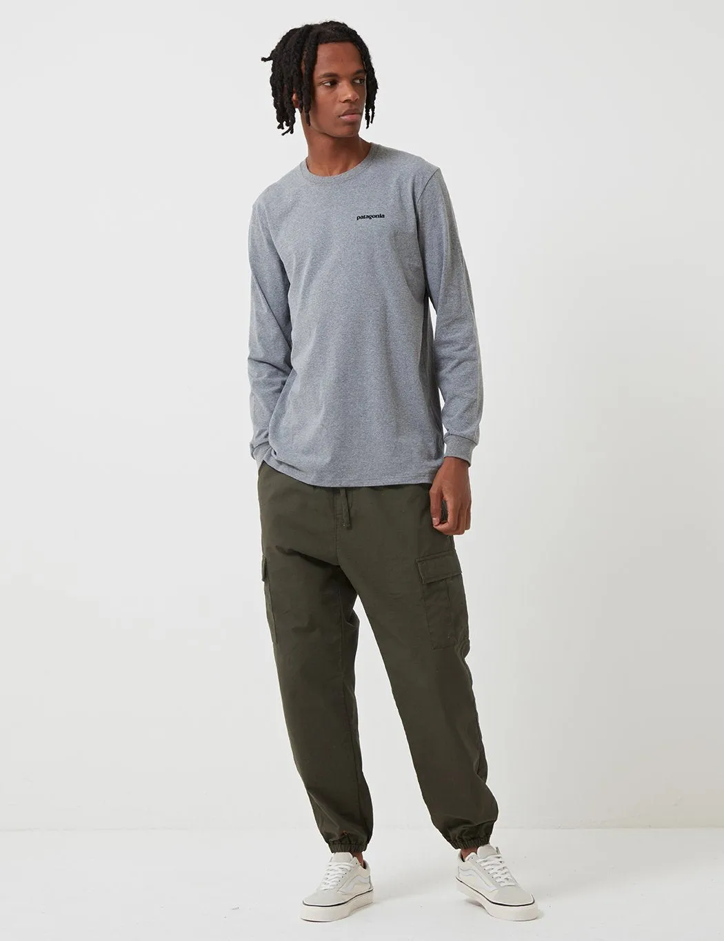 Patagonia P-6 Logo Responsibili-Tee Long Sleeved T-Shirt - Gravel Grey Heather